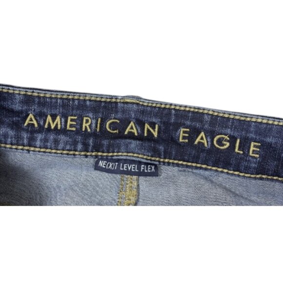 American Eagle Jeans Mens 28x32 Slim Straight Dark Blue Next Level Flex - Picture 4 of 4